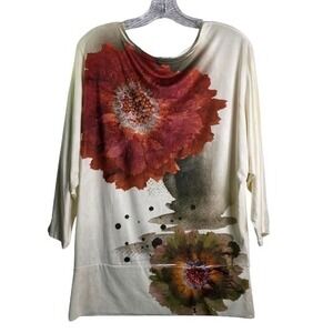 Dressbarn Women's Small Top Floral Design With Sequences
